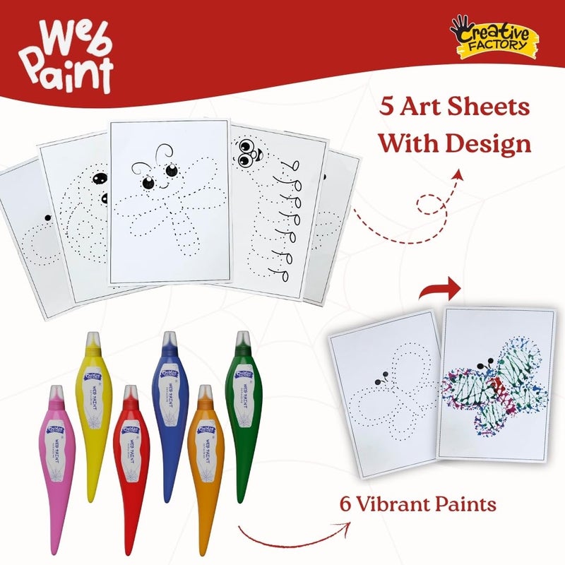 Creative Factory Web Paint Art Set - Mess Free Non-Toxic Painting Kit for Kids Age 4+ - Image 2